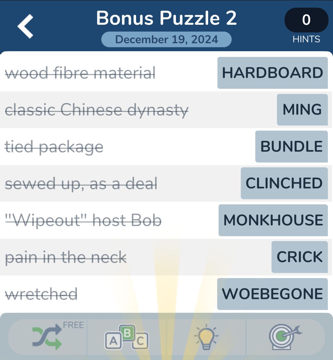 7 Little Words December 19 2024 Bonus 2