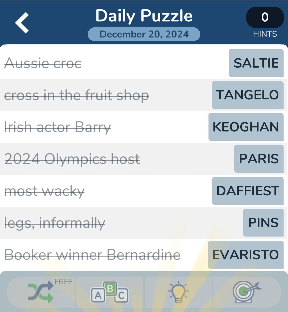 7 Little Words December 20 2024