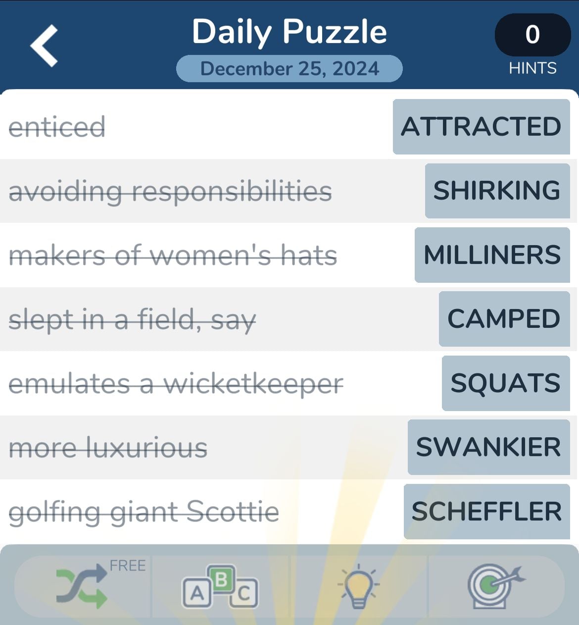 7 Little Words December 25 2024