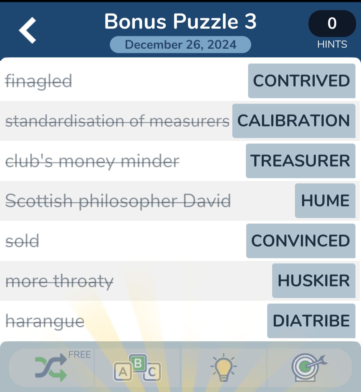 7 Little Words December 26 2024 Bonus 3