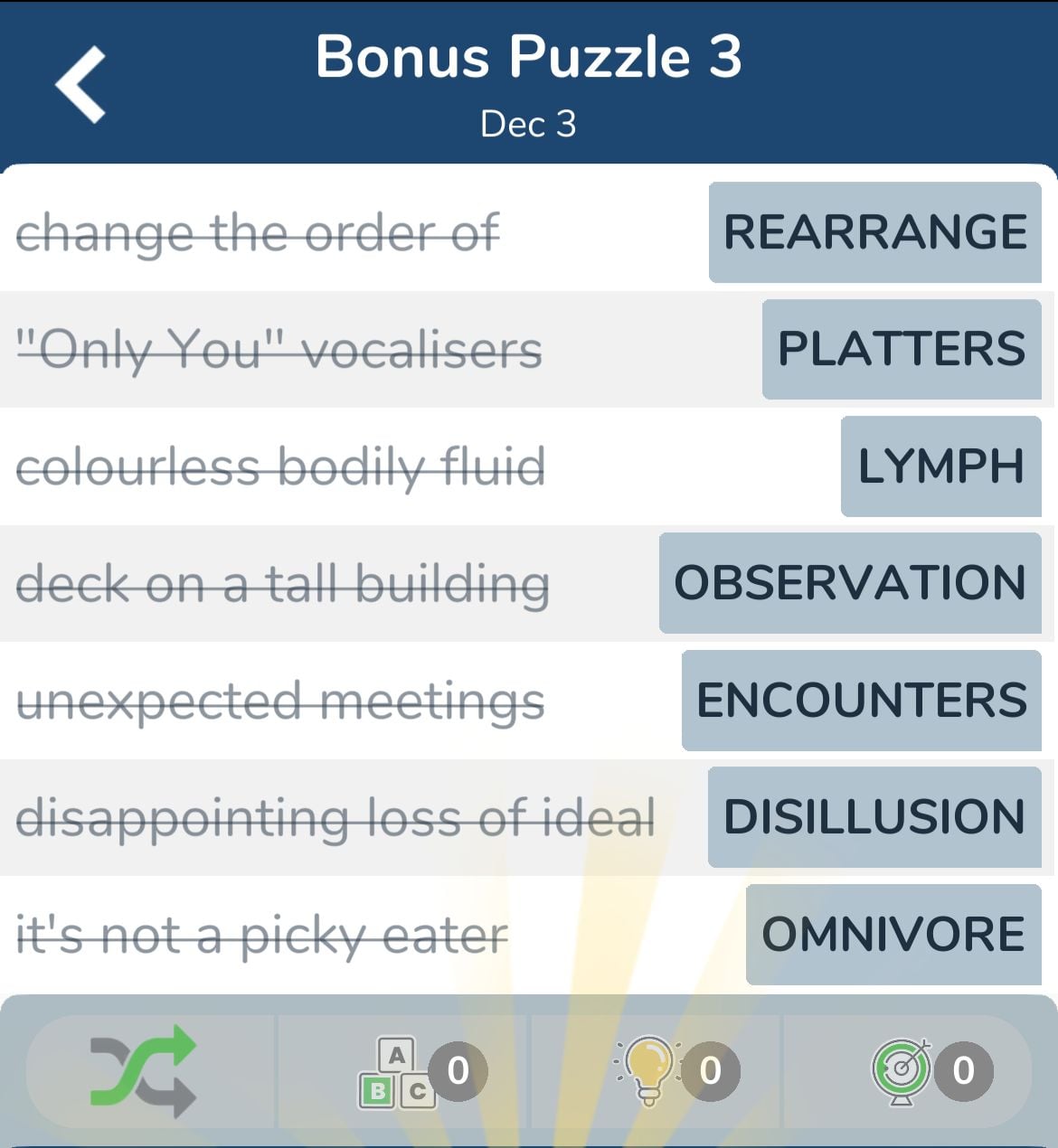 7 Little Words December 3 2024 Bonus 3
