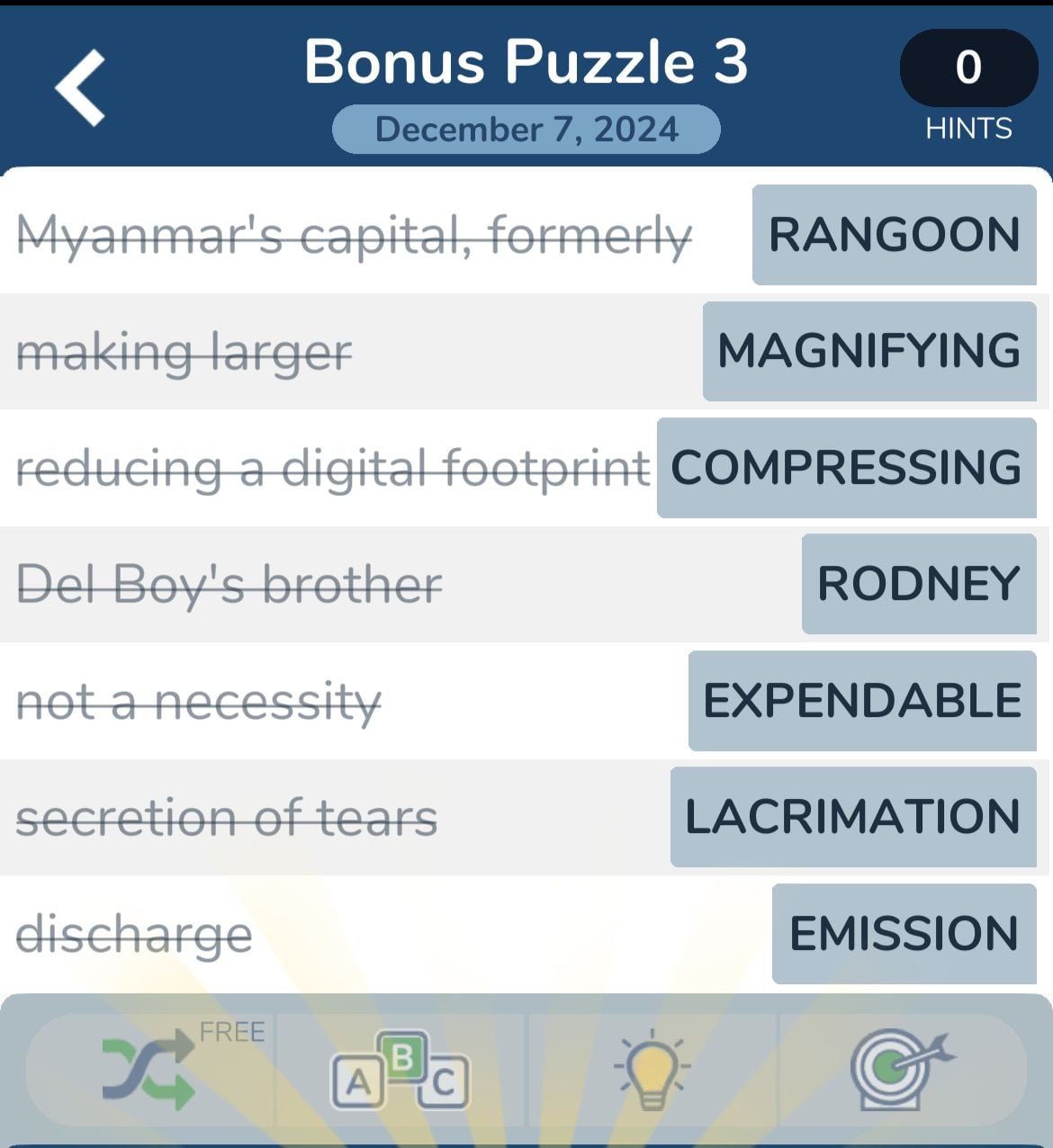 7 Little Words November 7 2024 Bonus 3