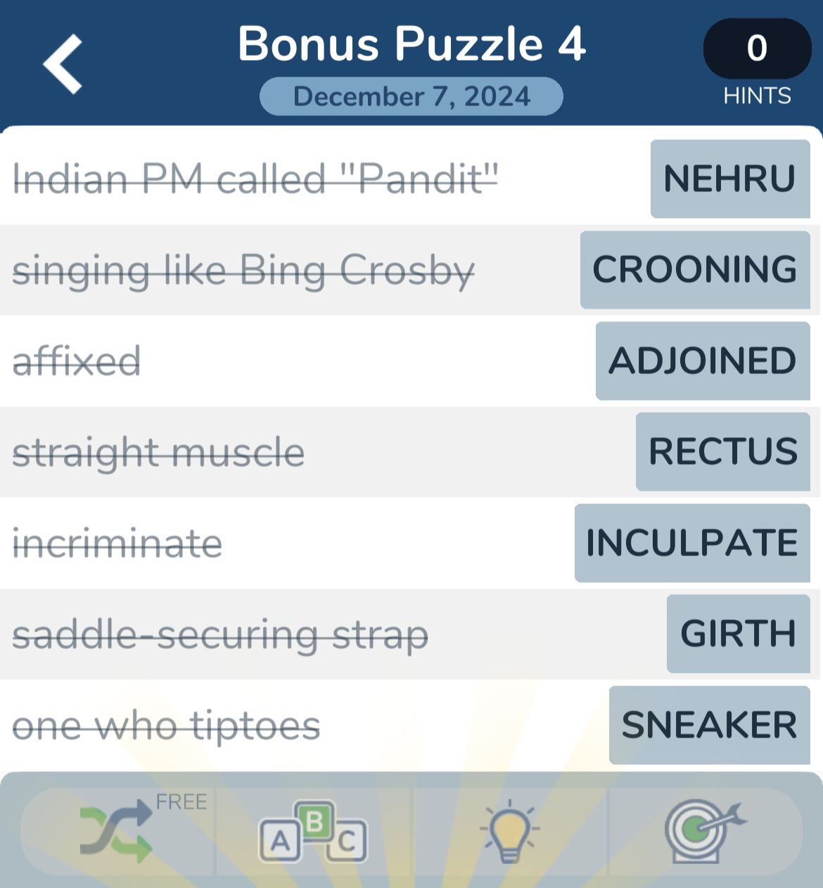 7 Little Words November 7 2024 Bonus 4