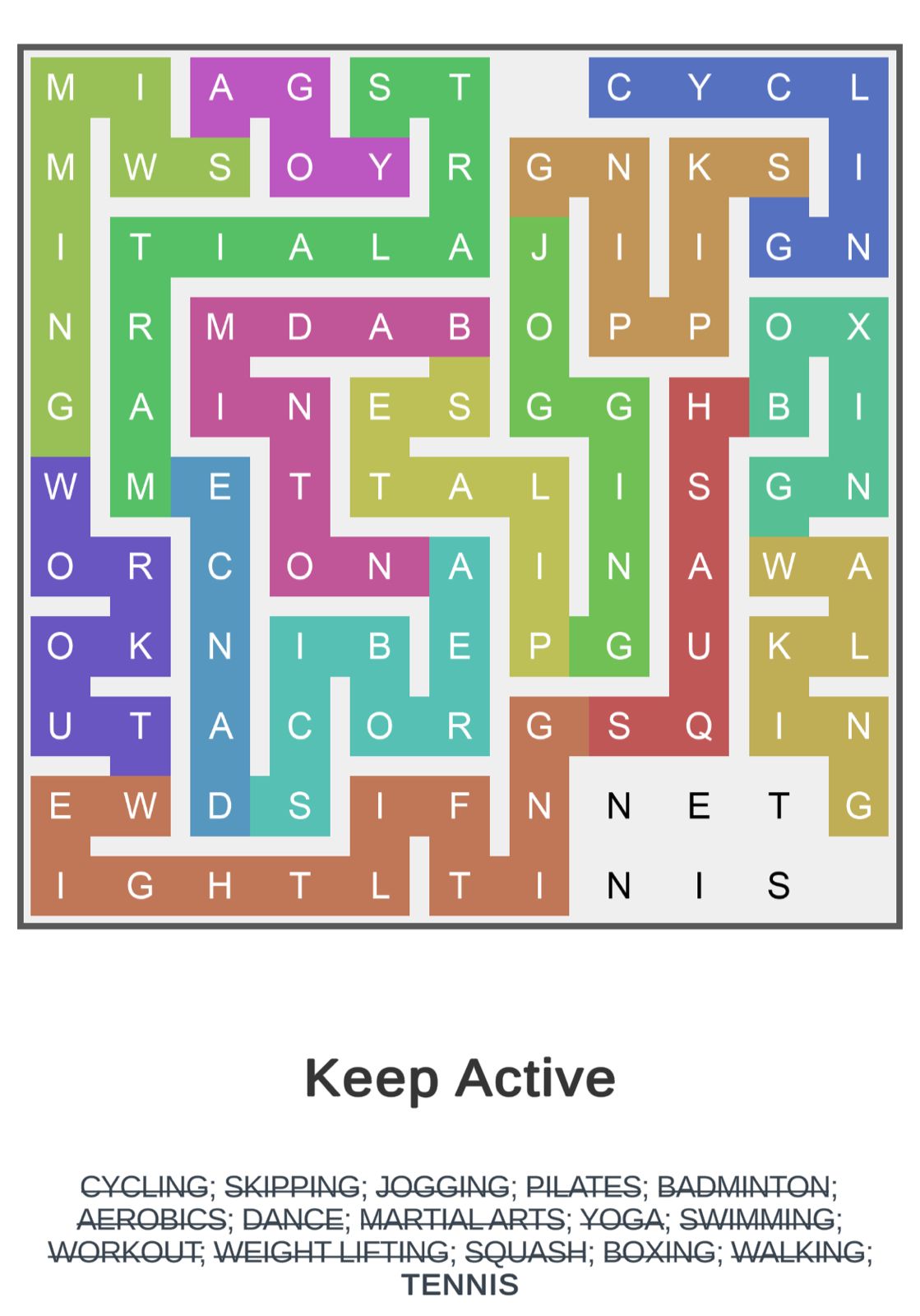 Puzzle Page Word Snake December 21 2024