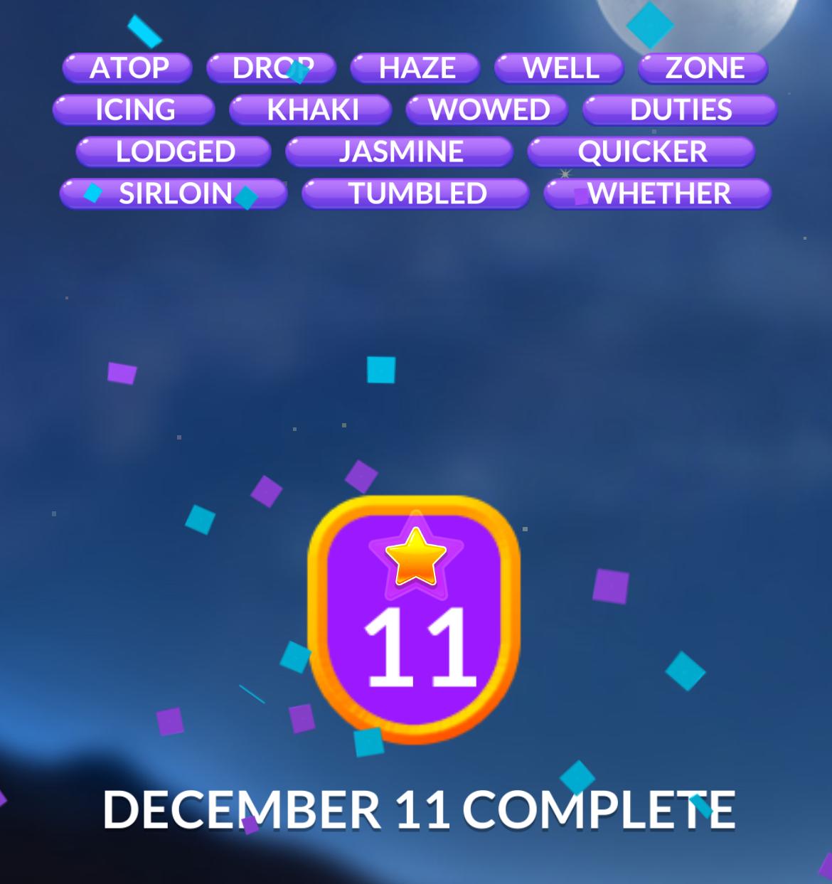 Word Stacks Daily Puzzle December 11 2024