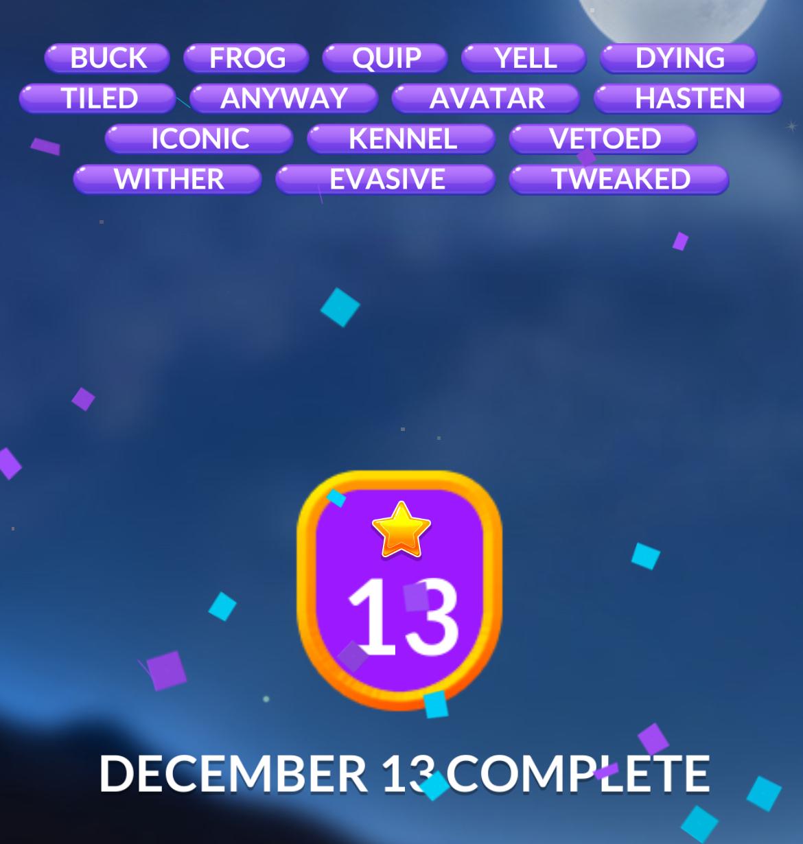 Word Stacks Daily Puzzle December 13 2024