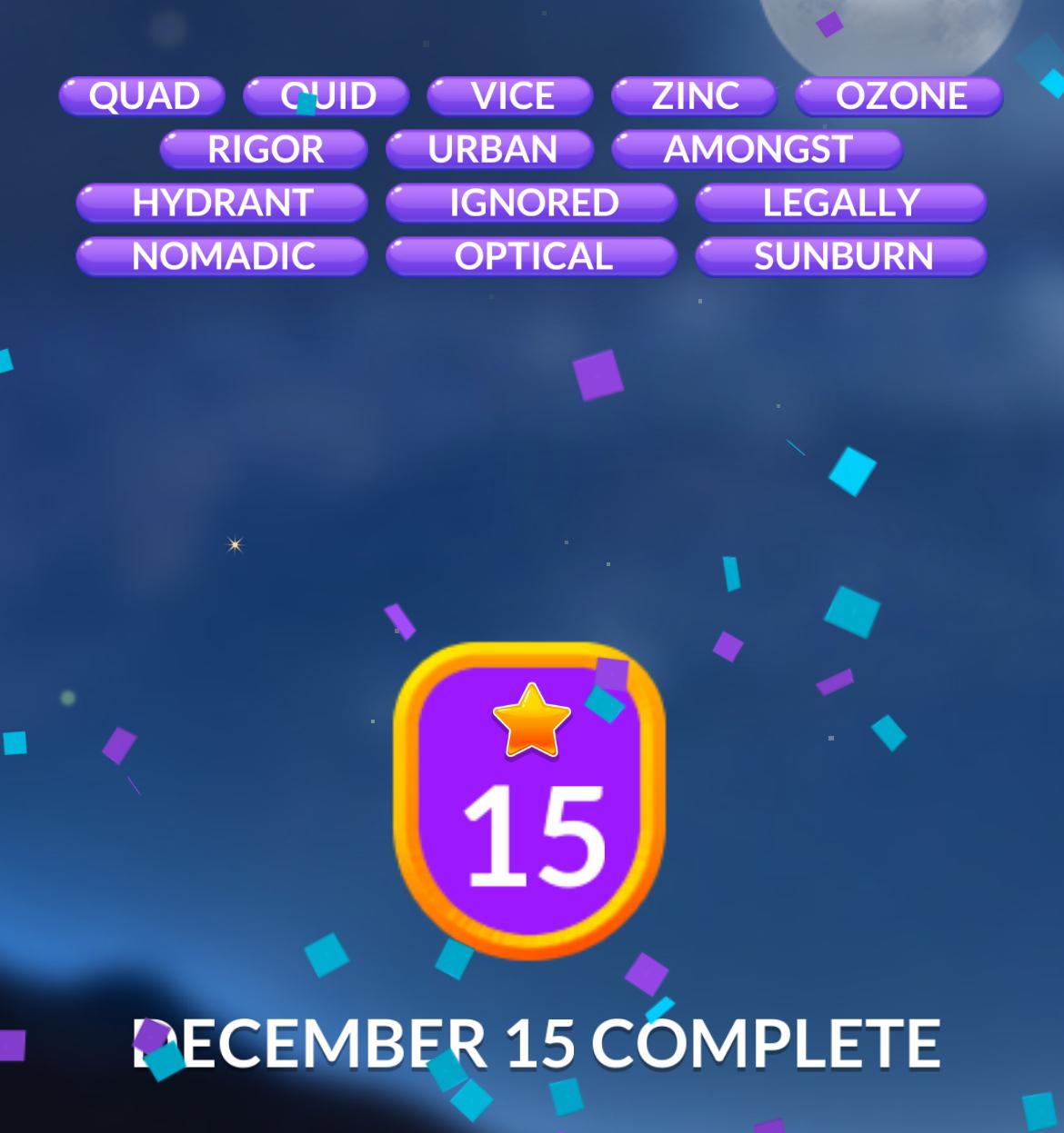 Word Stacks Daily Puzzle December 15 2024