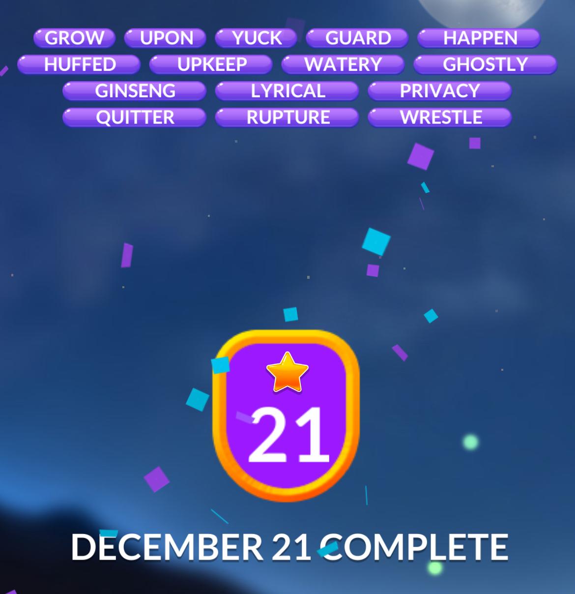 Word Stacks Daily Puzzle December 21 2024