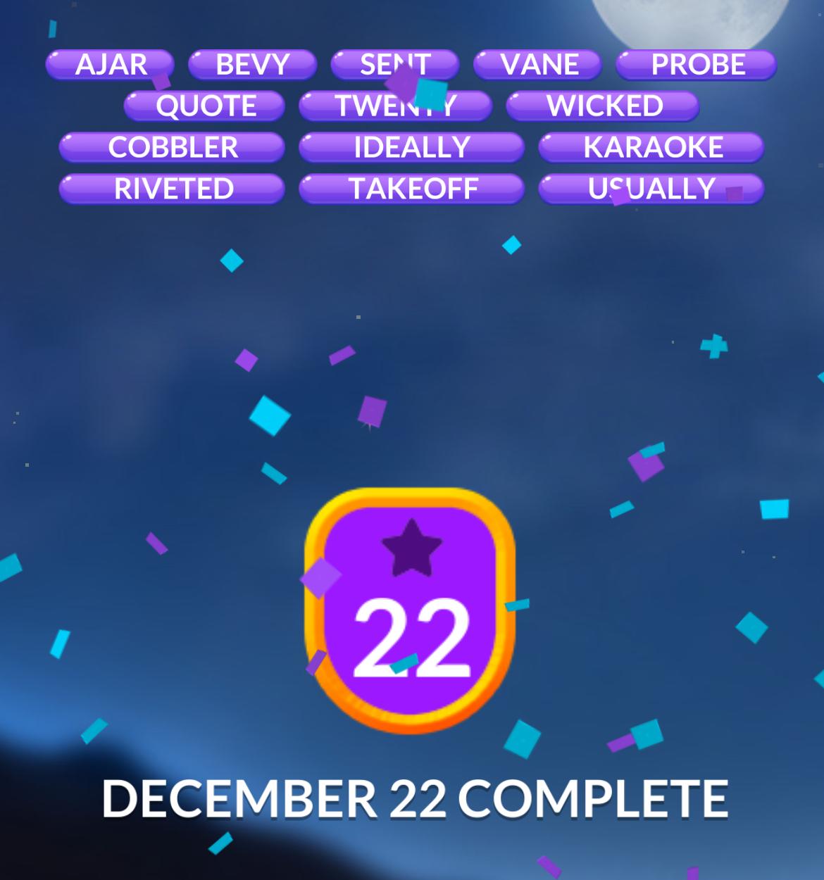 Word Stacks Daily Puzzle December 22 2024