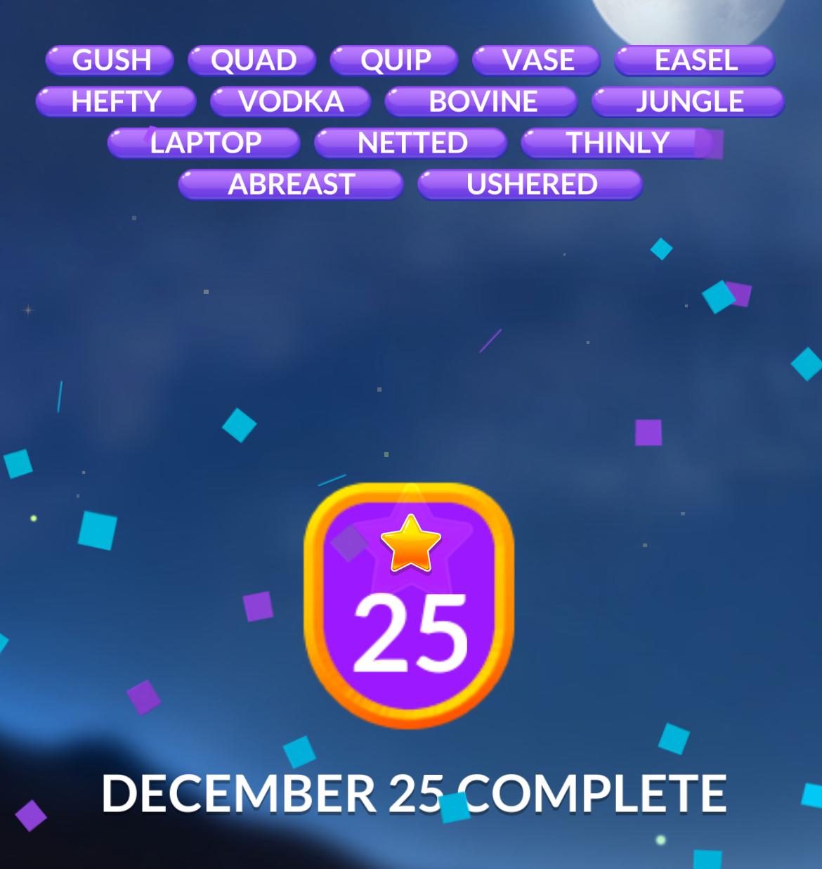 Word Stacks Daily Puzzle December 25 2024
