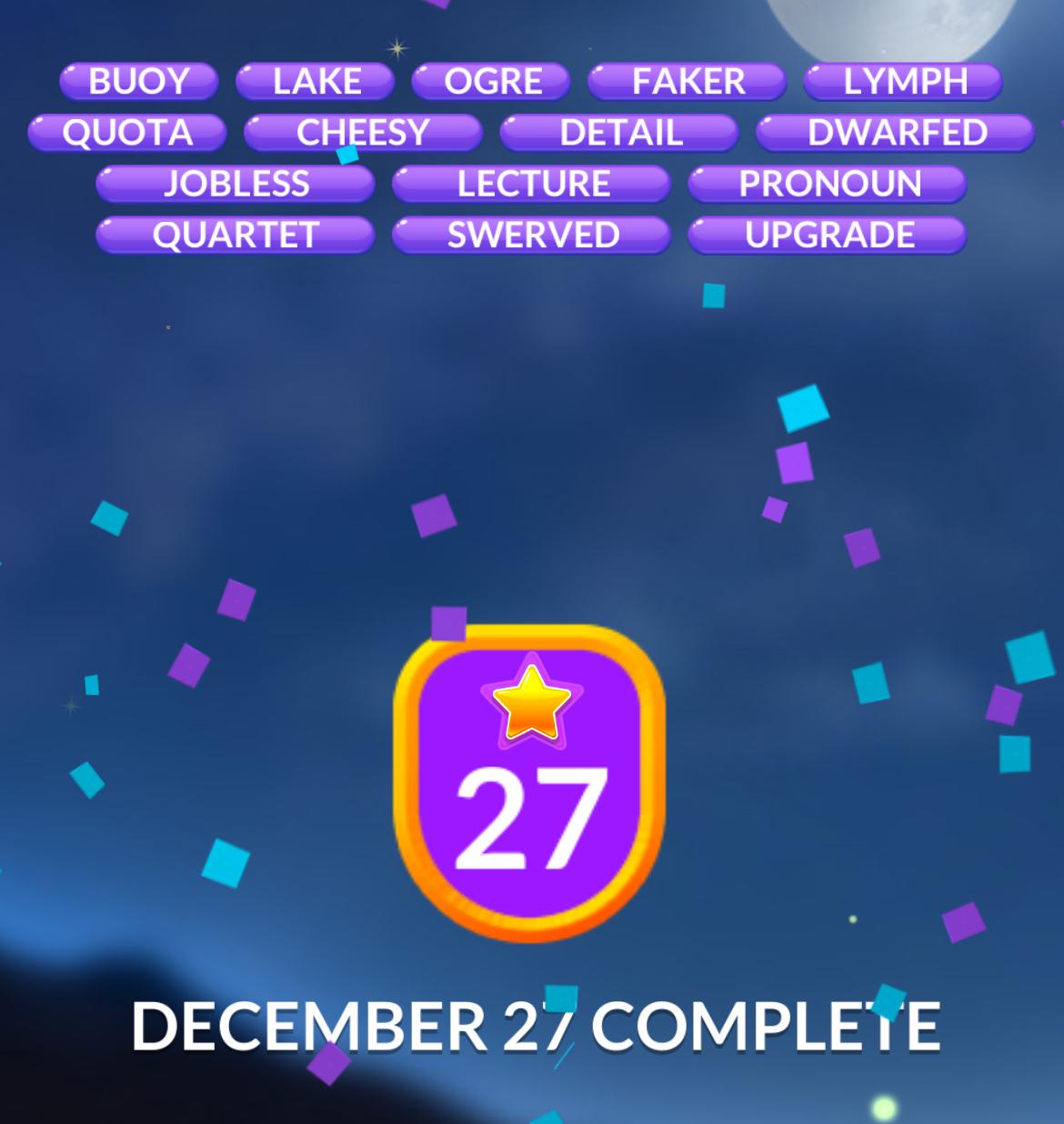 Word Stacks Daily Puzzle December 27 2024