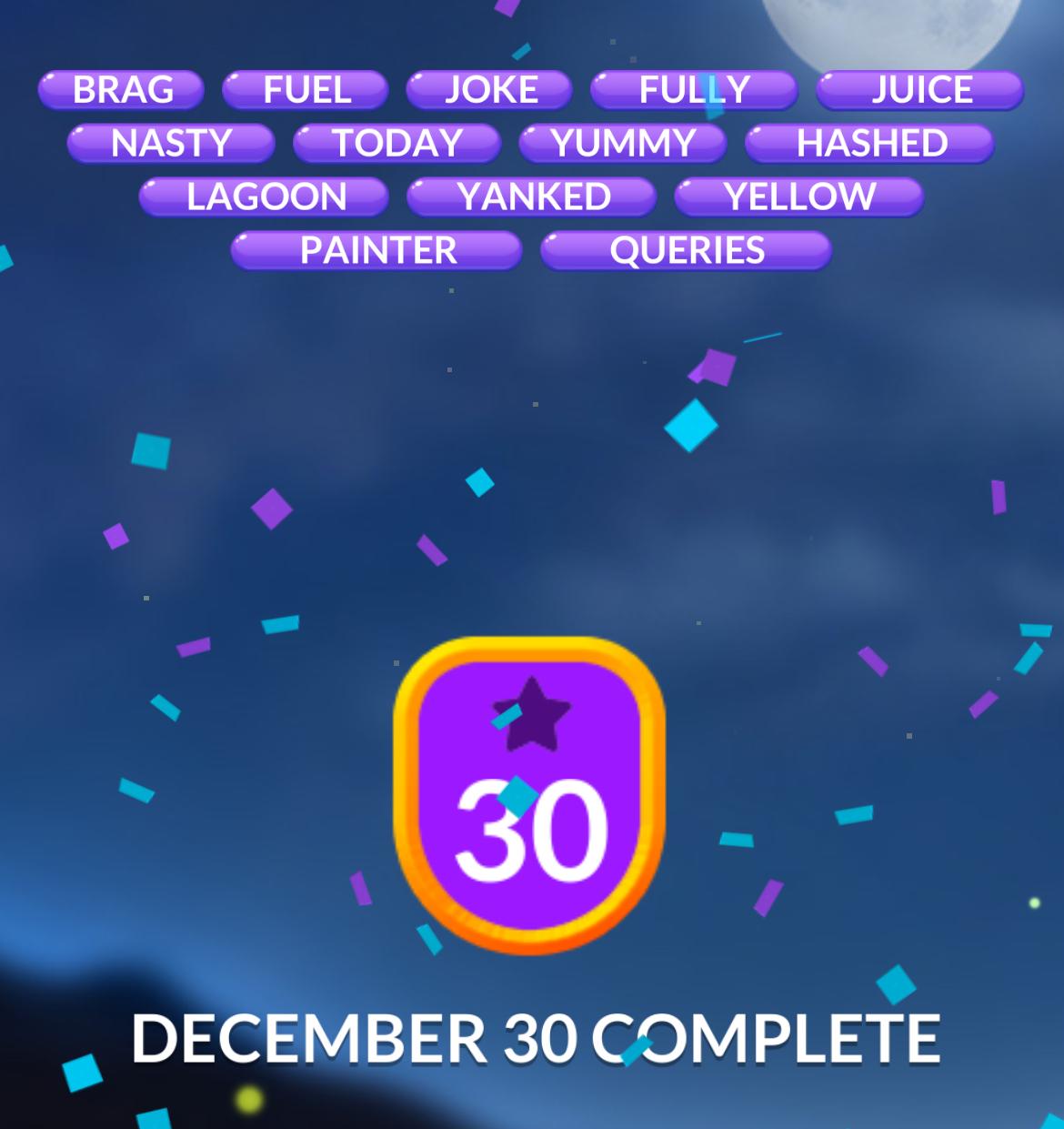 Word Stacks Daily Puzzle December 30 2024