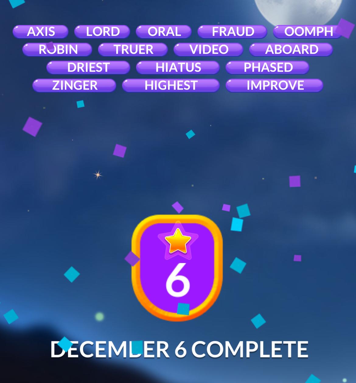 Word Stacks Daily Puzzle December 6 2024