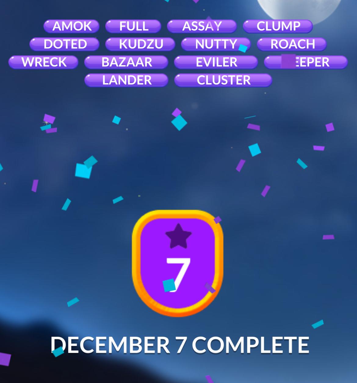 Word Stacks Daily Puzzle December 7 2024