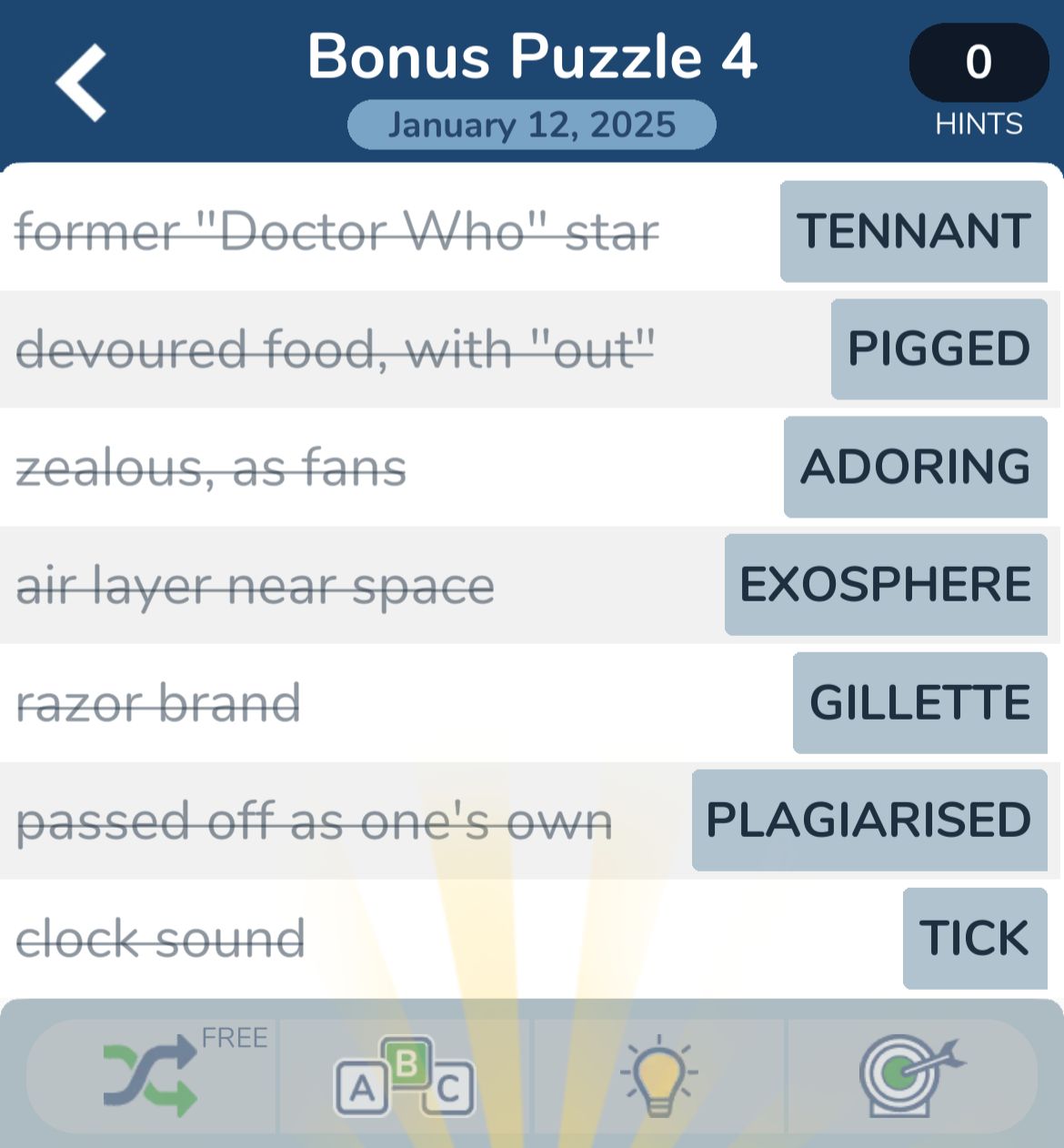 Crossword puzzle answers for Doctor Who, razor brand.