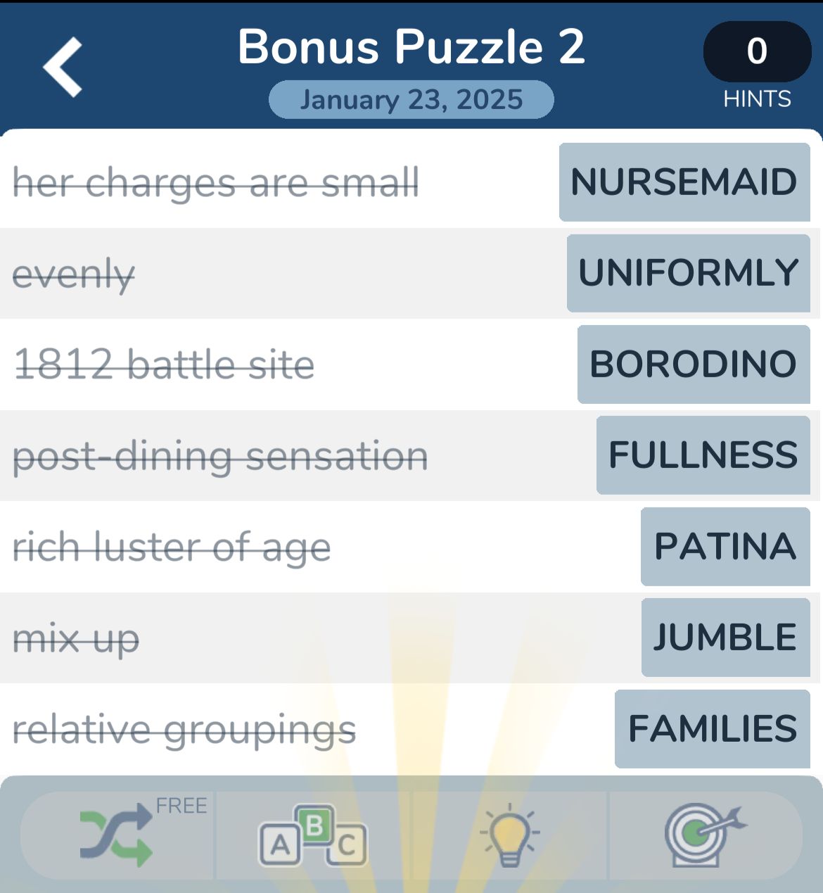Word puzzle clues and answers example