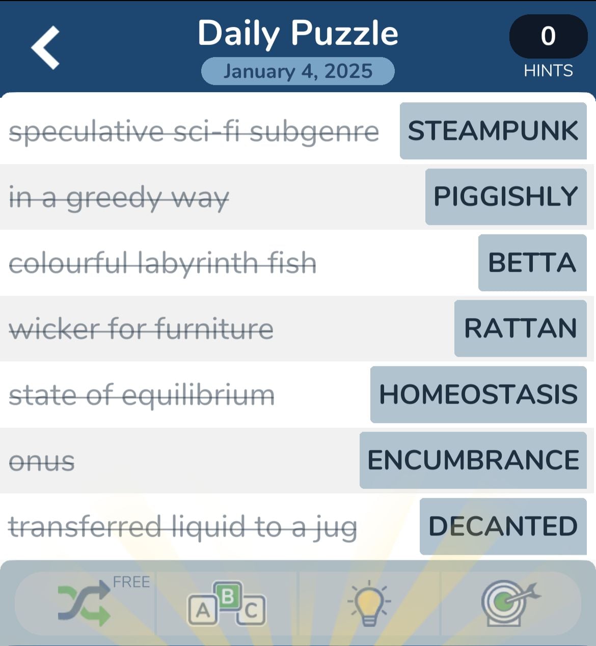 7 Little Words January 4 2025