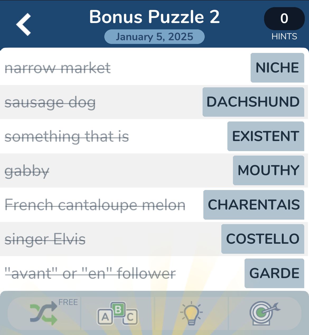 7 Little Words January 5 2025 Bonus 2