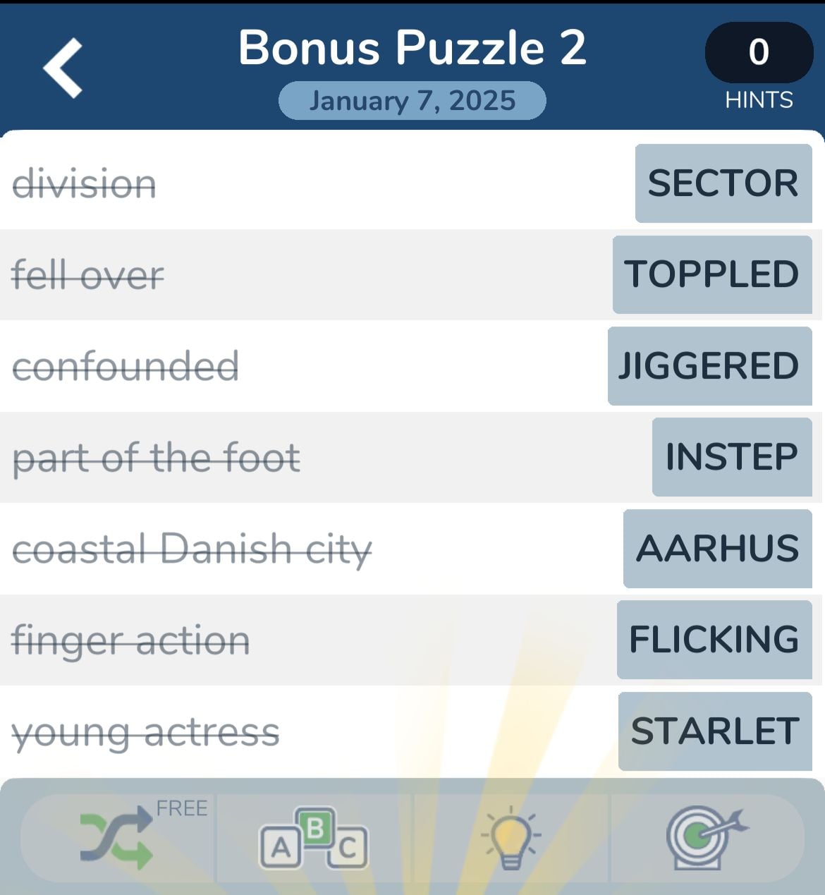 7 Little Words January 7 2025 Bonus 2
