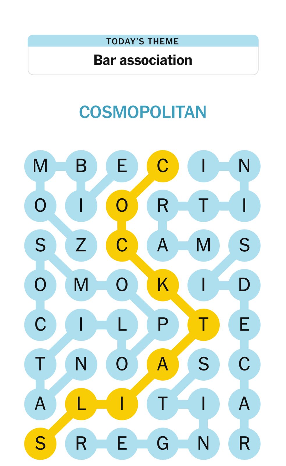 NYT Strands January 16 2025 Word puzzle solving with theme: Bar association.