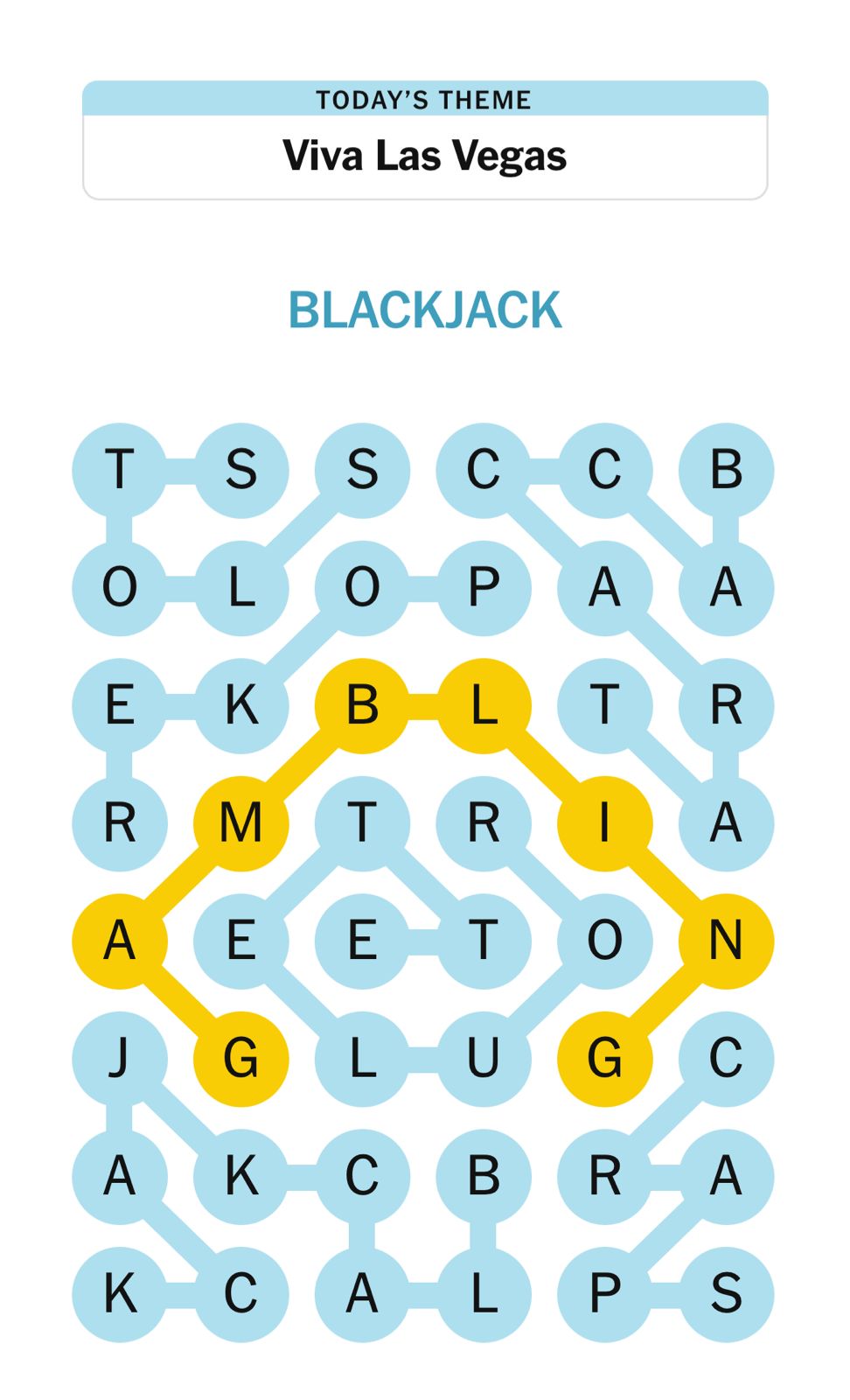 Word search puzzle with the theme Viva Las Vegas.