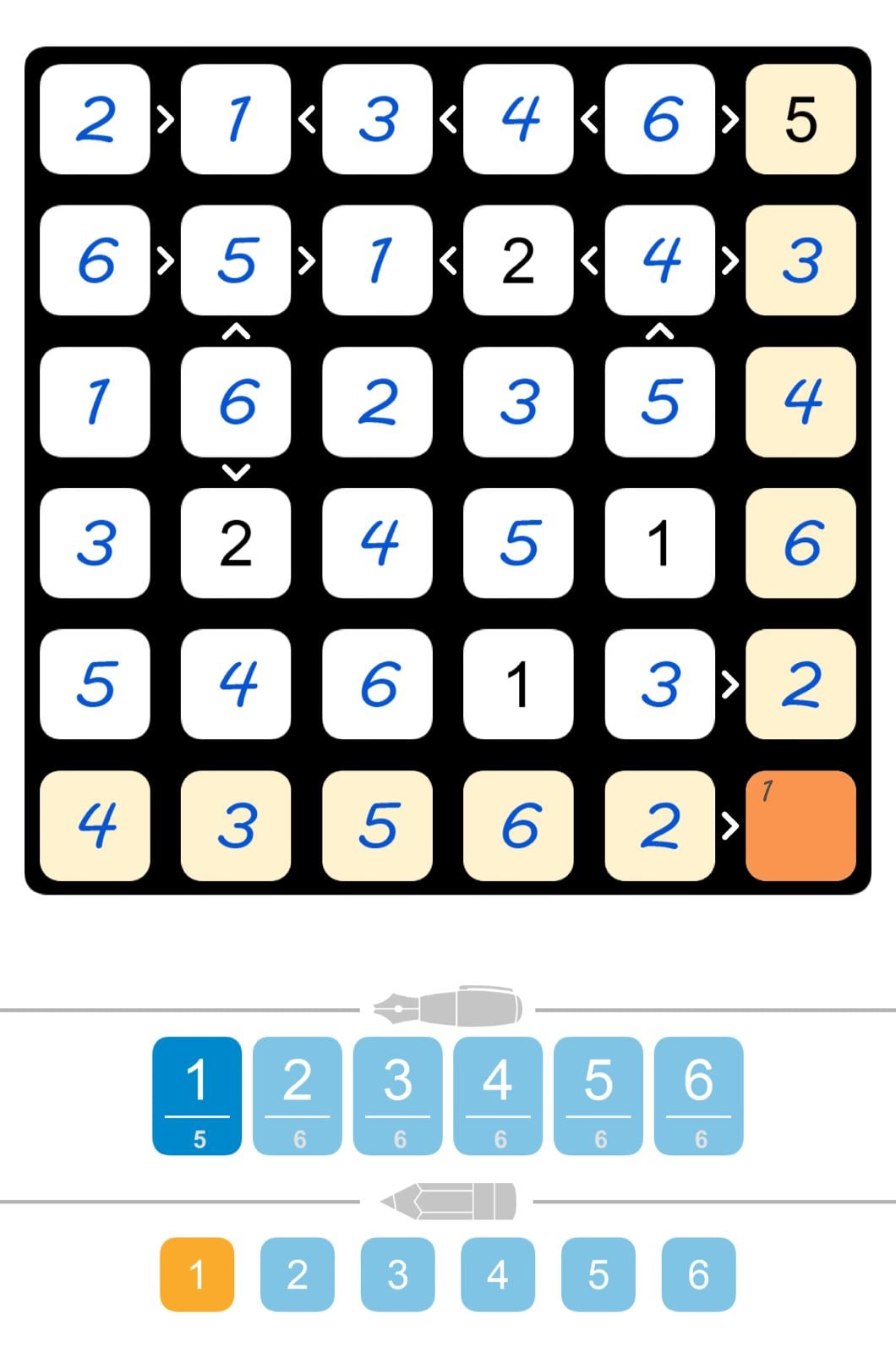 Number puzzle with squares and directions.