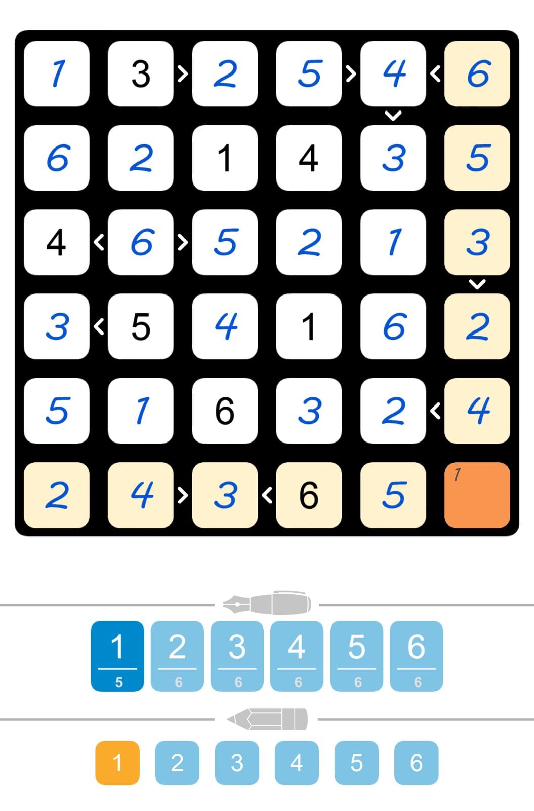 Number puzzle grid with numerical tiles.
