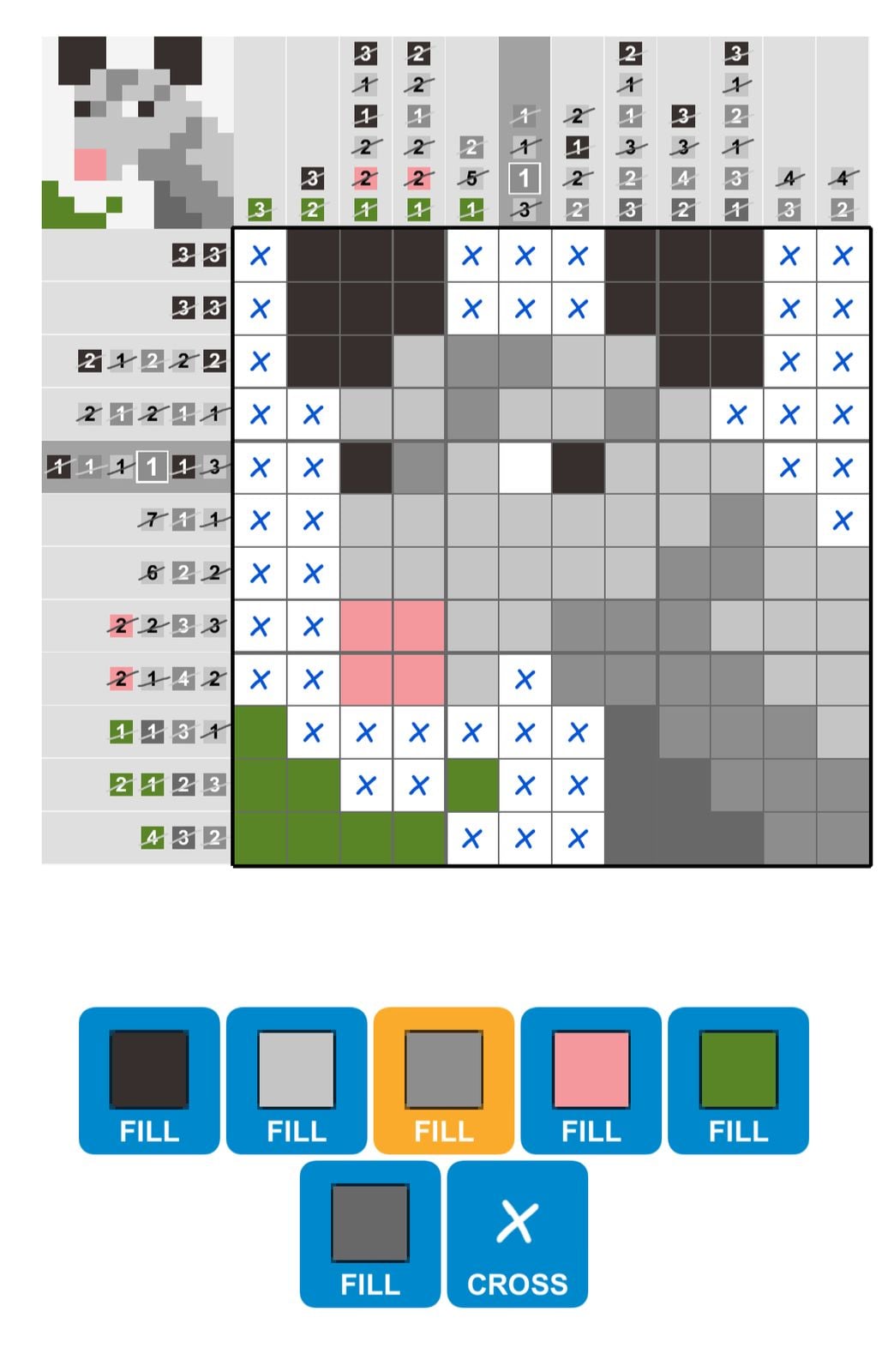 Puzzle Page Picture Cross February 1 2025 Nonogram puzzle showing a pixelated dog image.