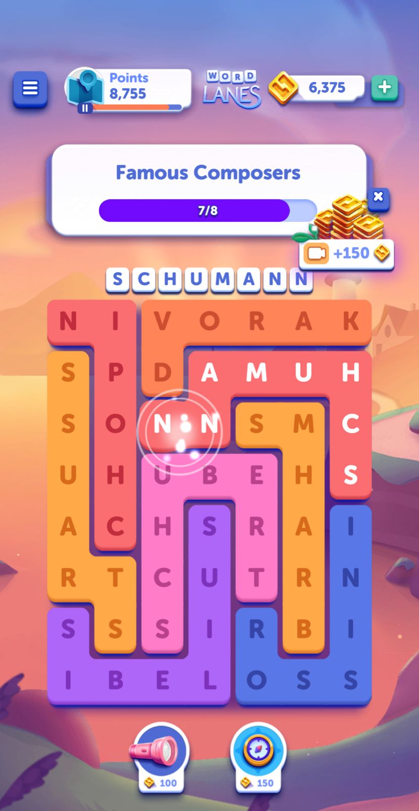 Word search puzzle with composer names.