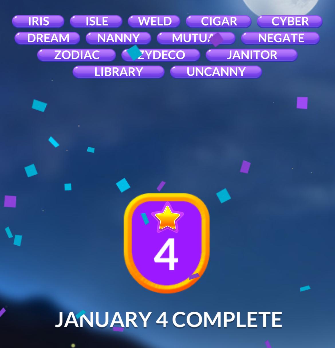 Word Stacks Daily Puzzle January 4 2025