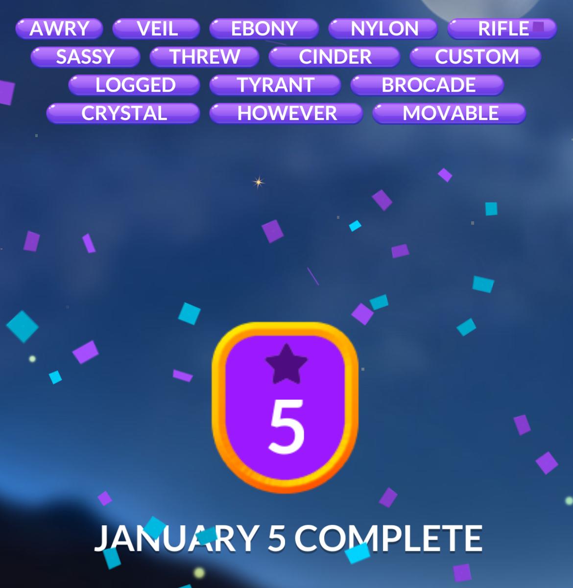 Word Stacks Daily Puzzle January 5 2025