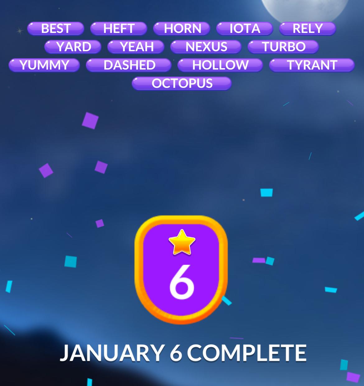 Word Stacks Daily Puzzle January 6 2025