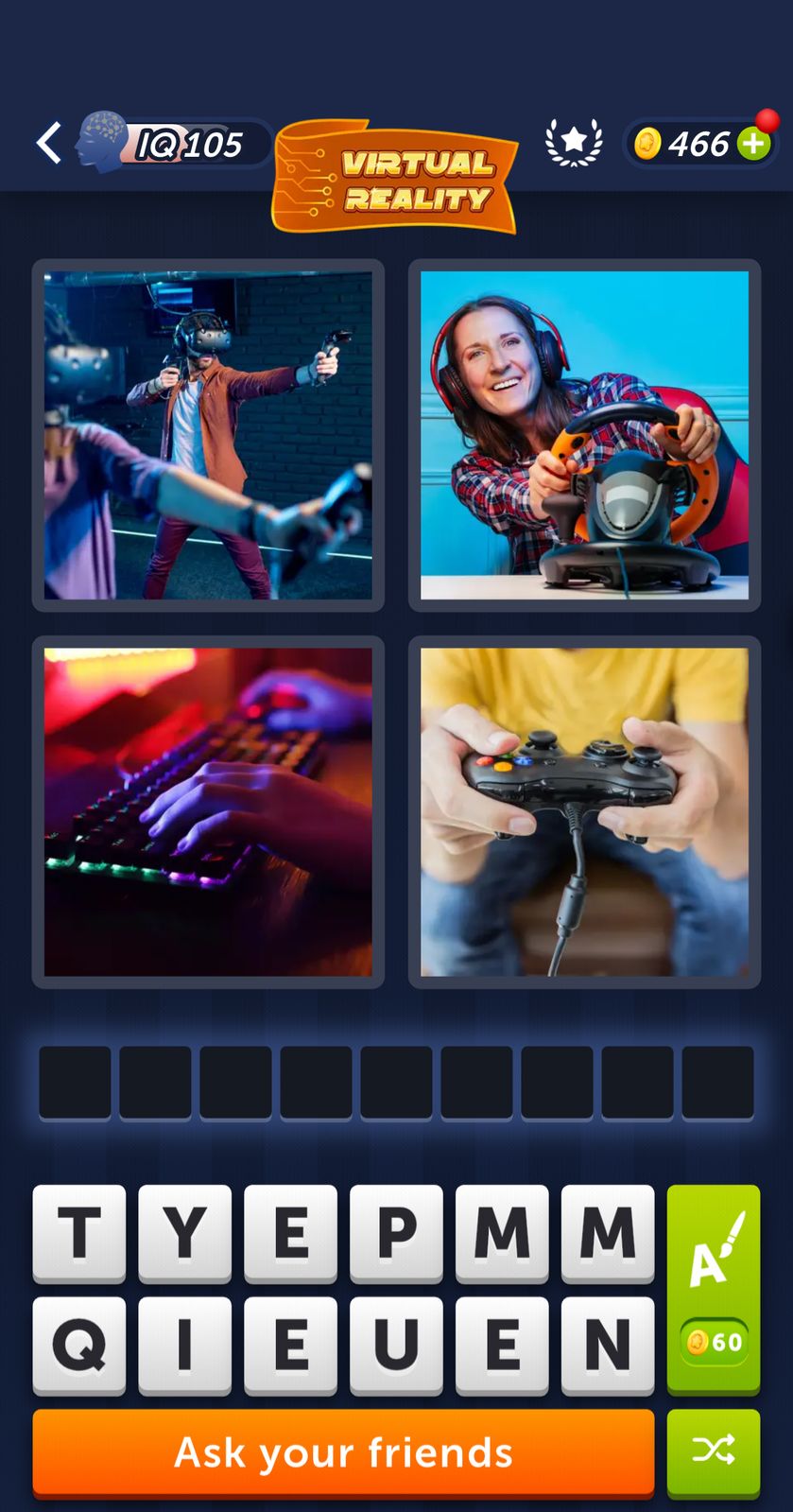 Four different gaming activities collage.