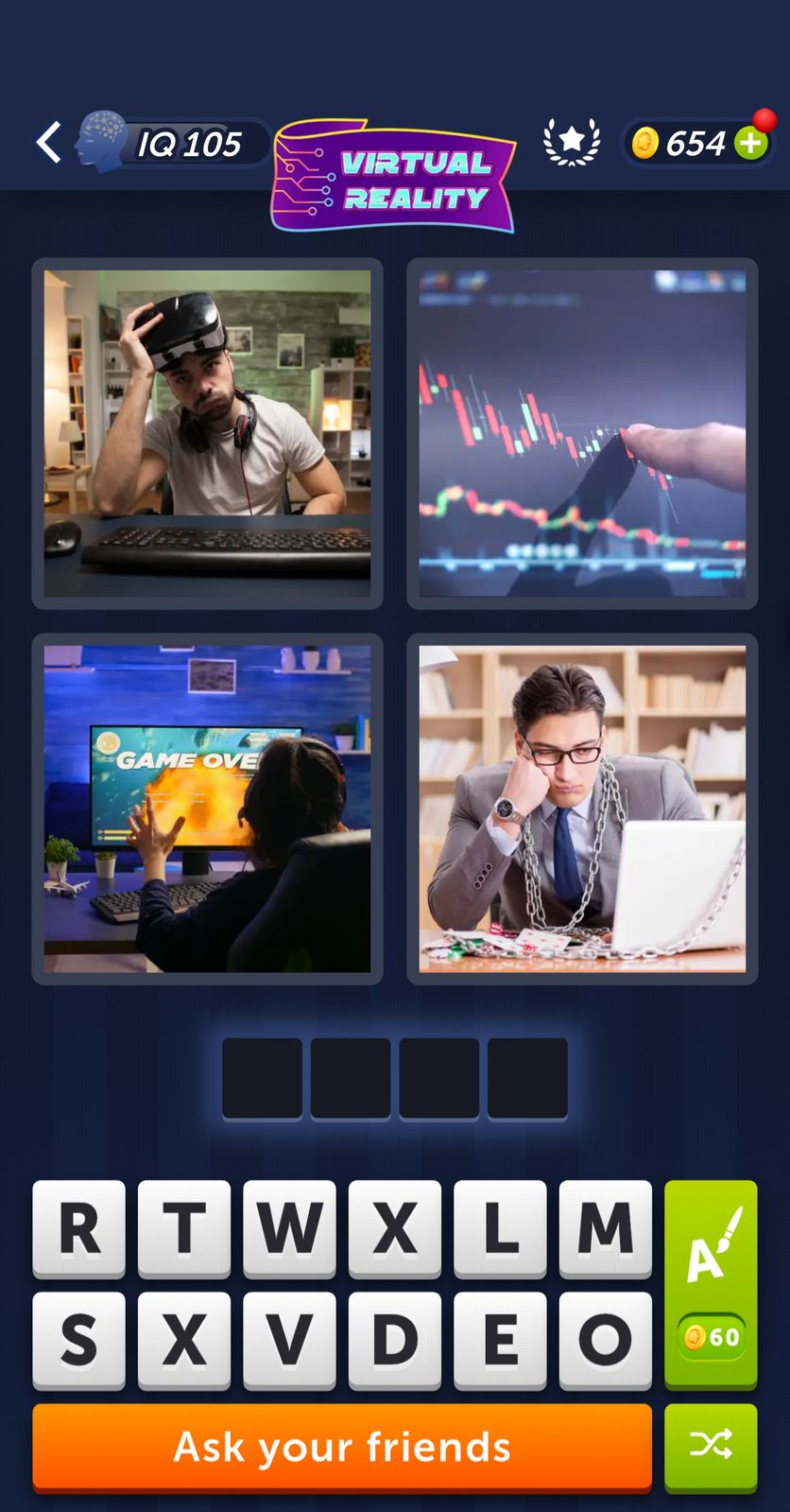 Puzzle game with virtual reality and gaming images.