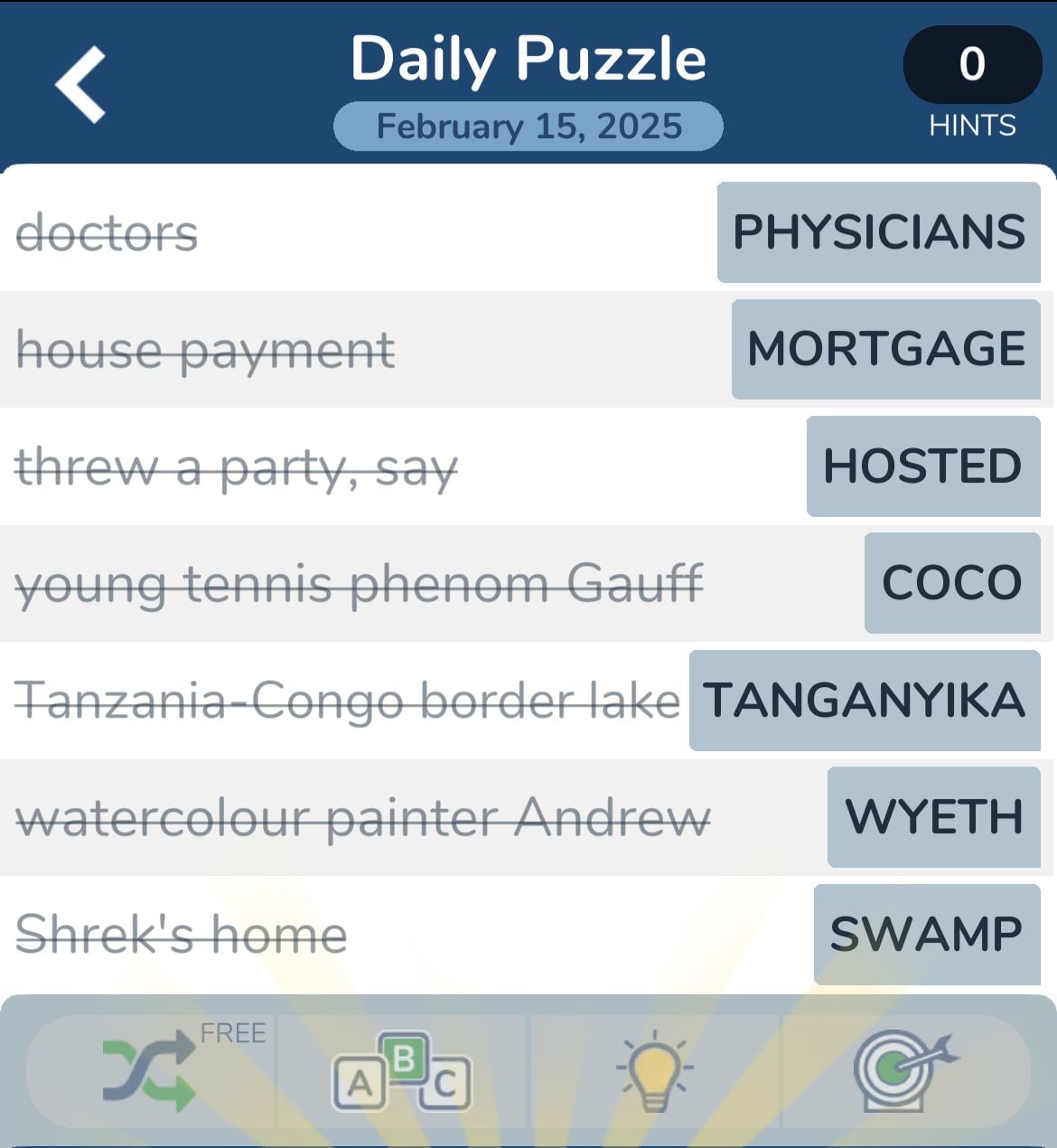 Crossword puzzle with various clues and answers.
