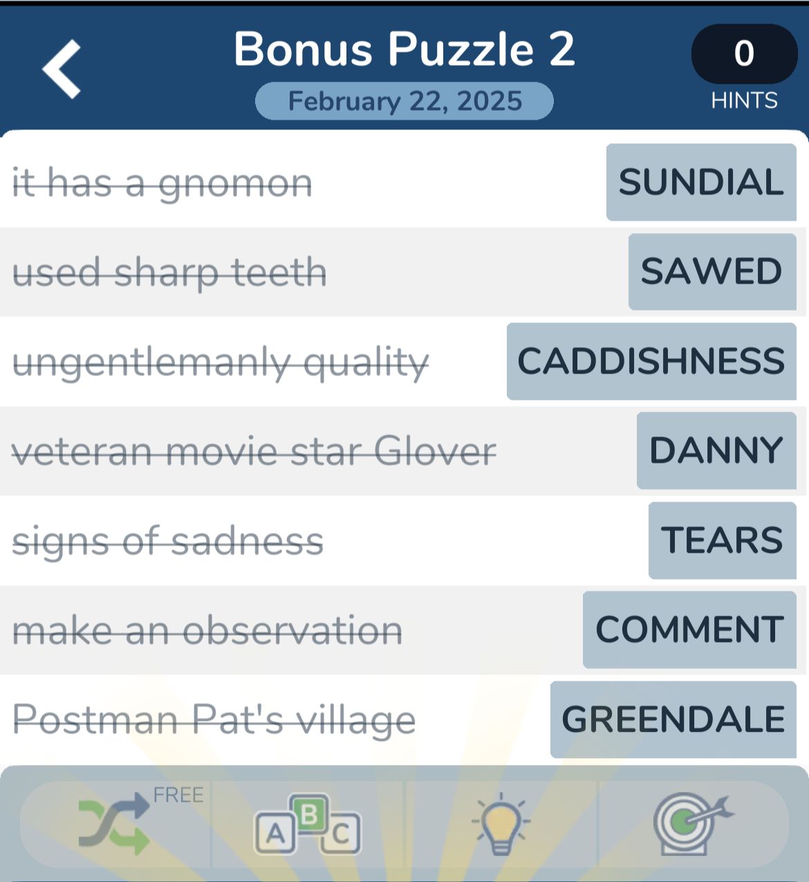 Bonus Puzzle 2 crossword clues and answers