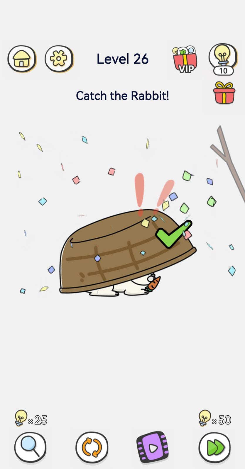 Level 26 game, capture the rabbit challenge.