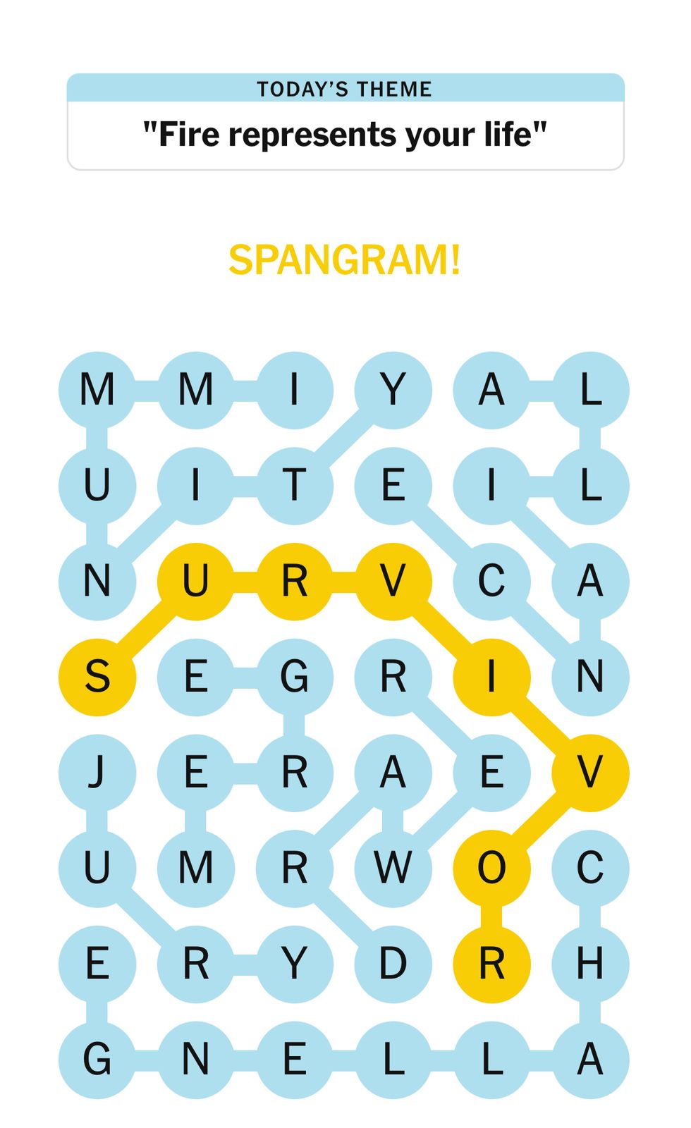 Word puzzle with highlighted word.