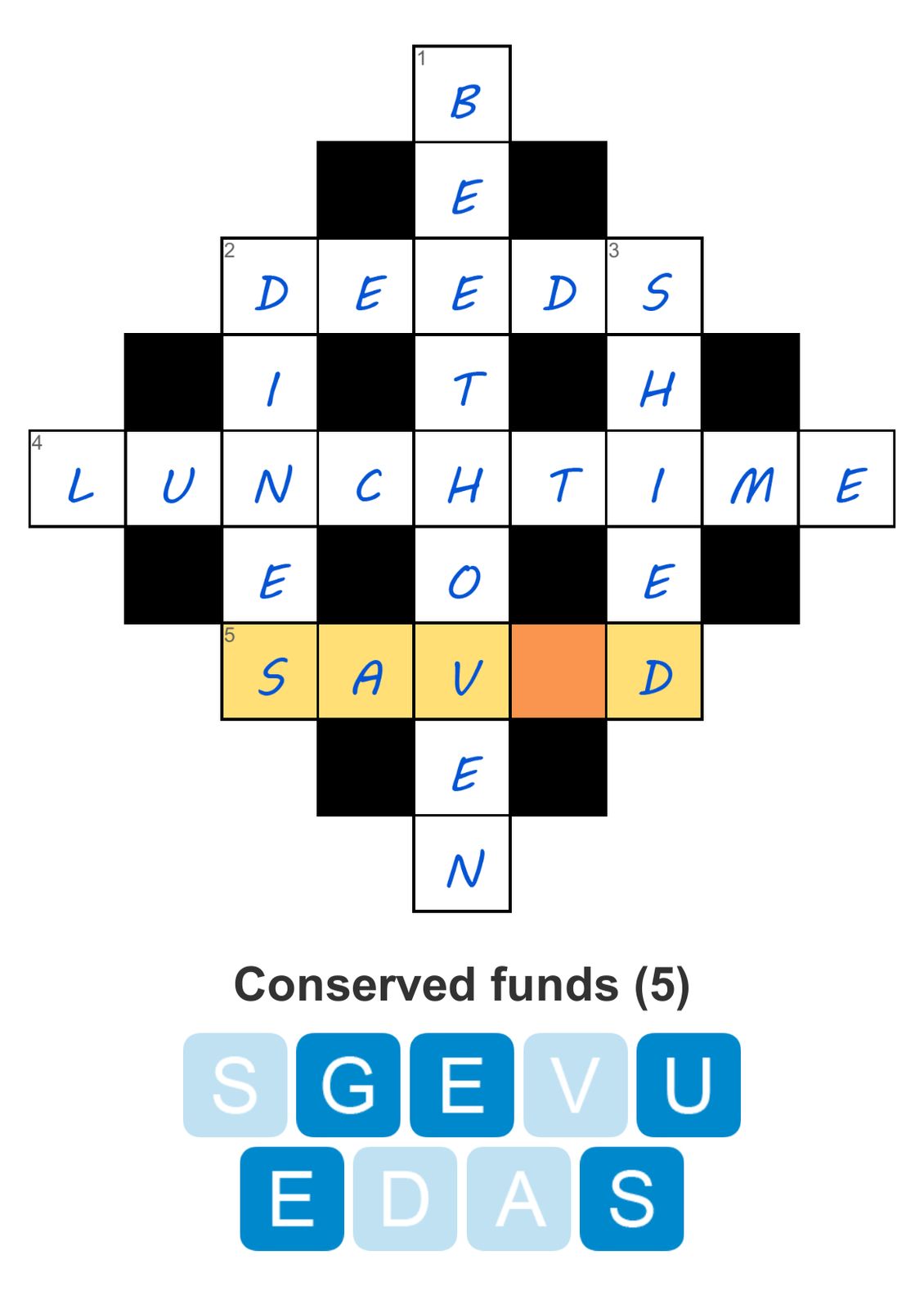 Crossword puzzle with clues and letters