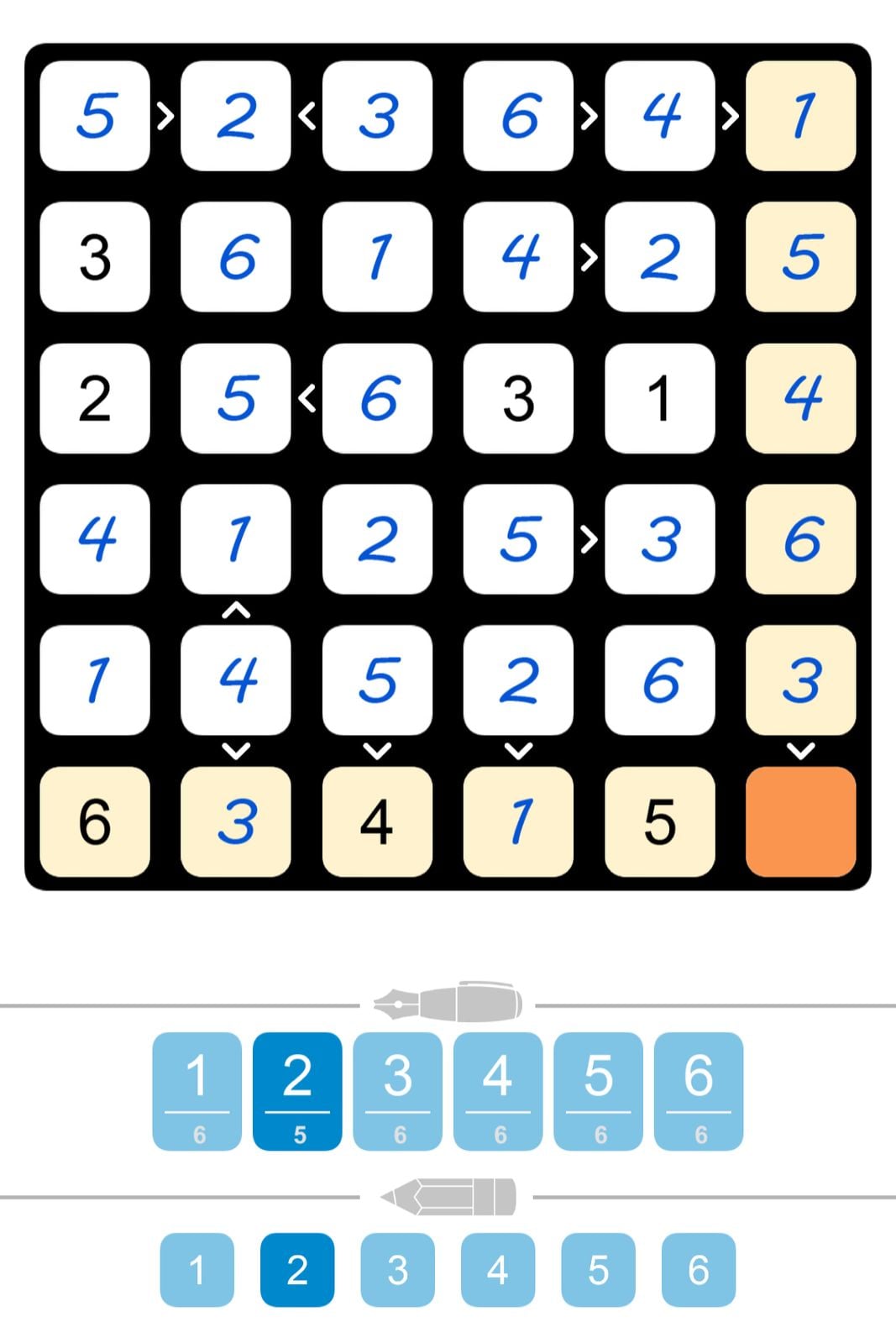 Number grid puzzle with arrows and solution.