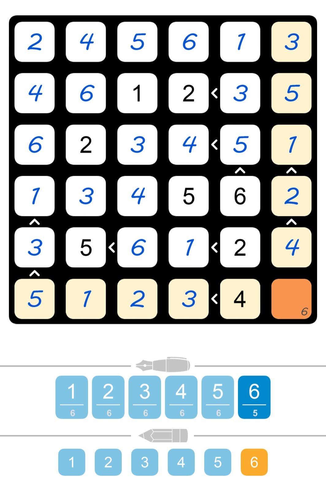 Number puzzle grid with arrows and tiles.