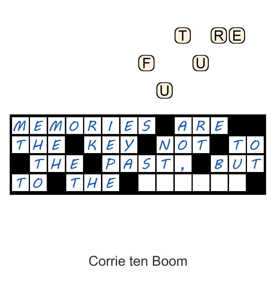 Crossword quote about memories, Corrie ten Boom