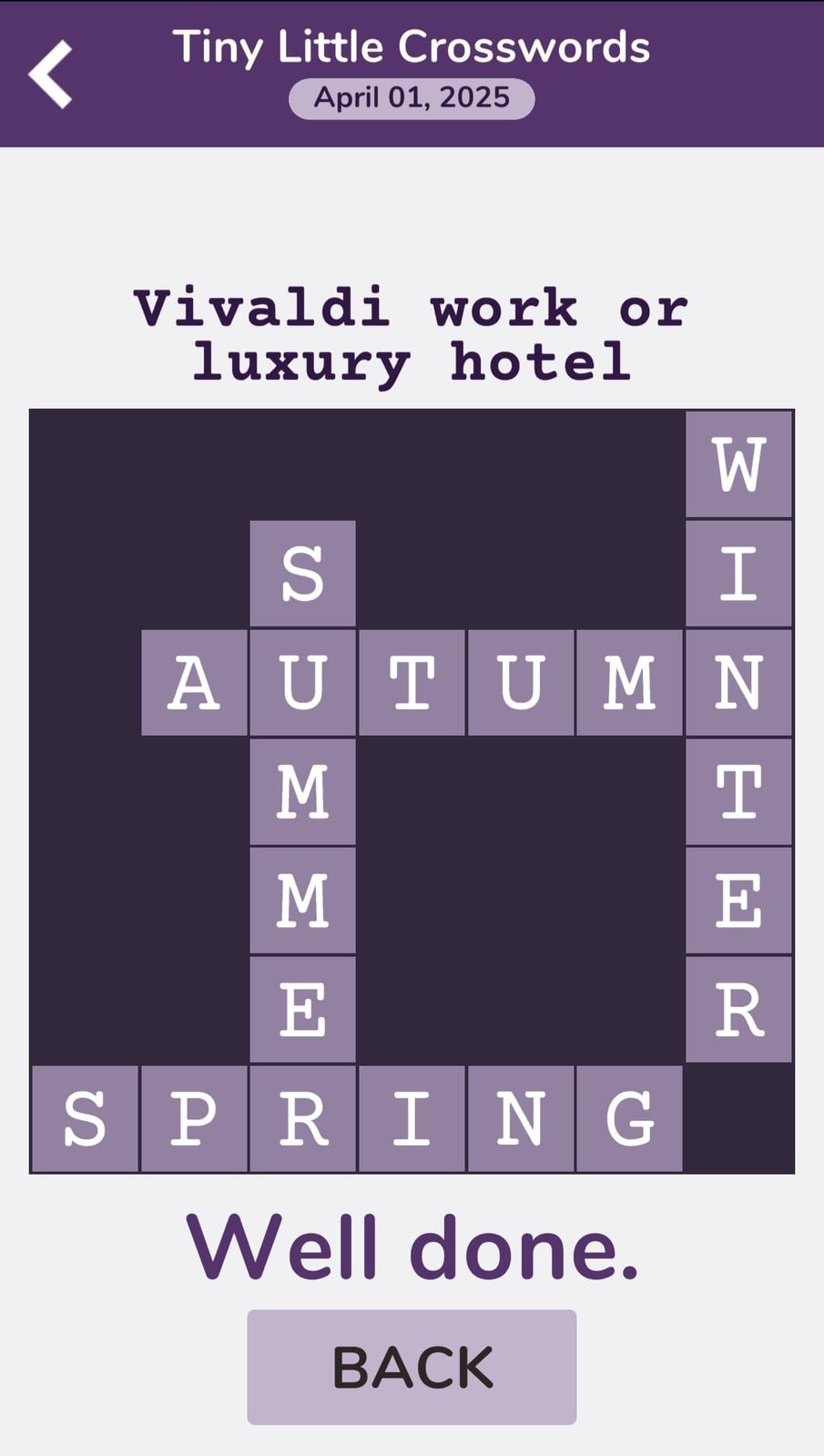 7 Little Words Tiny Little Crosswords April 1 2025 7 Little Words Tiny Little Crosswords April 1 2025