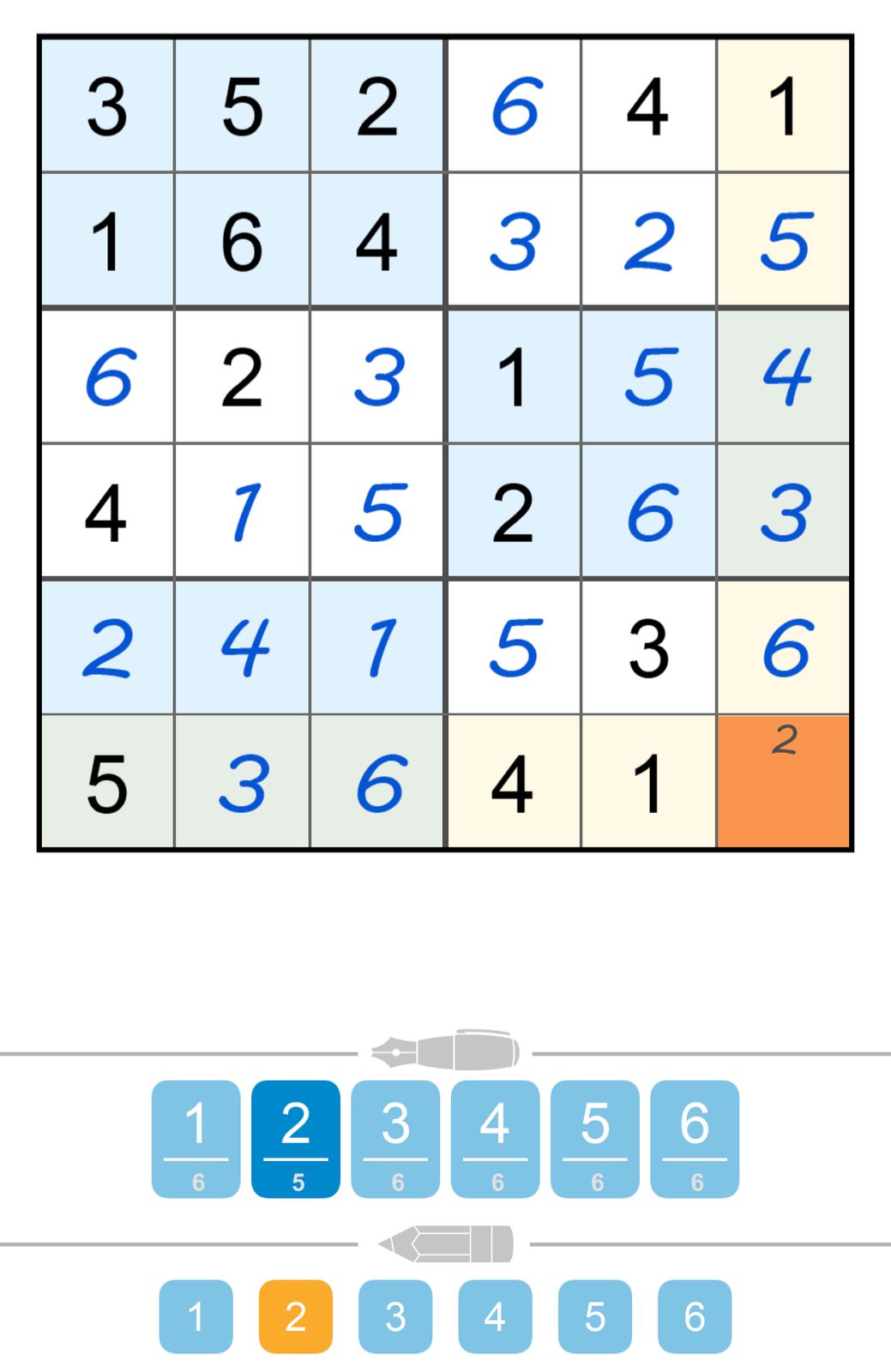 Hexadoku puzzle grid with numbers.