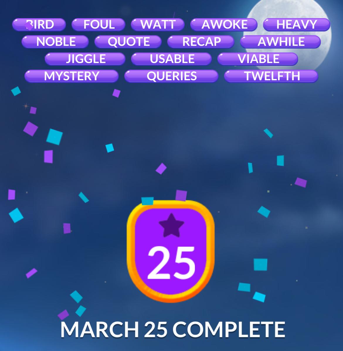 Word Stacks Daily Puzzle March 25 2025