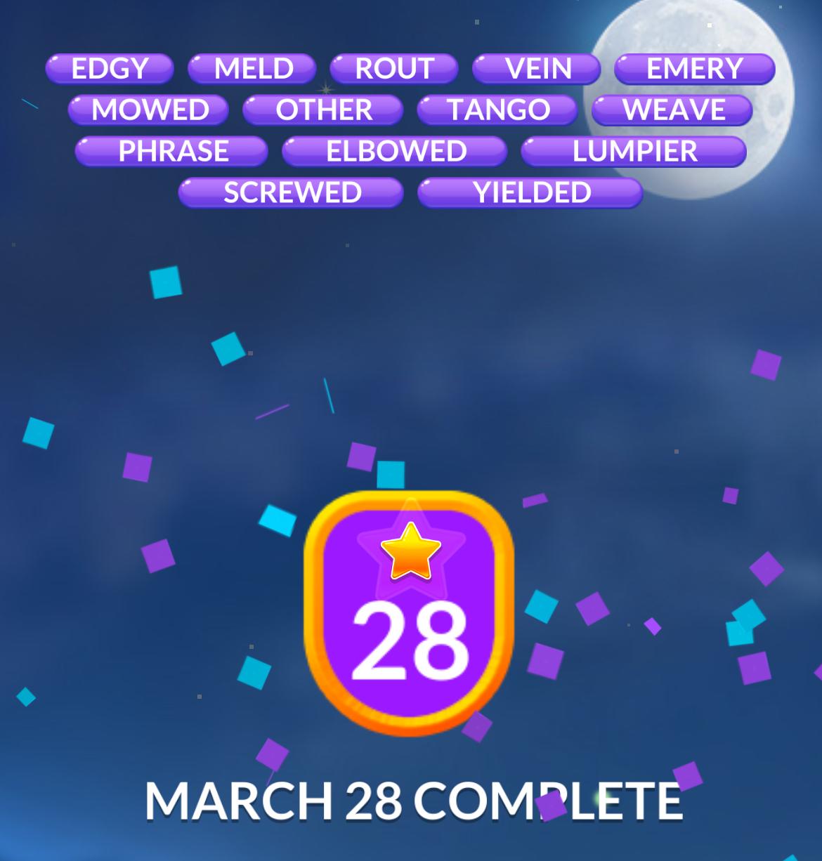 Word Stacks Daily Puzzle March 28 2025