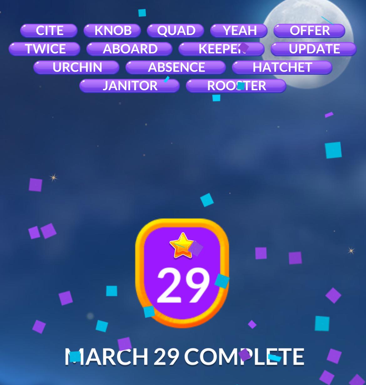 Word Stacks Daily Puzzle March 29 2025