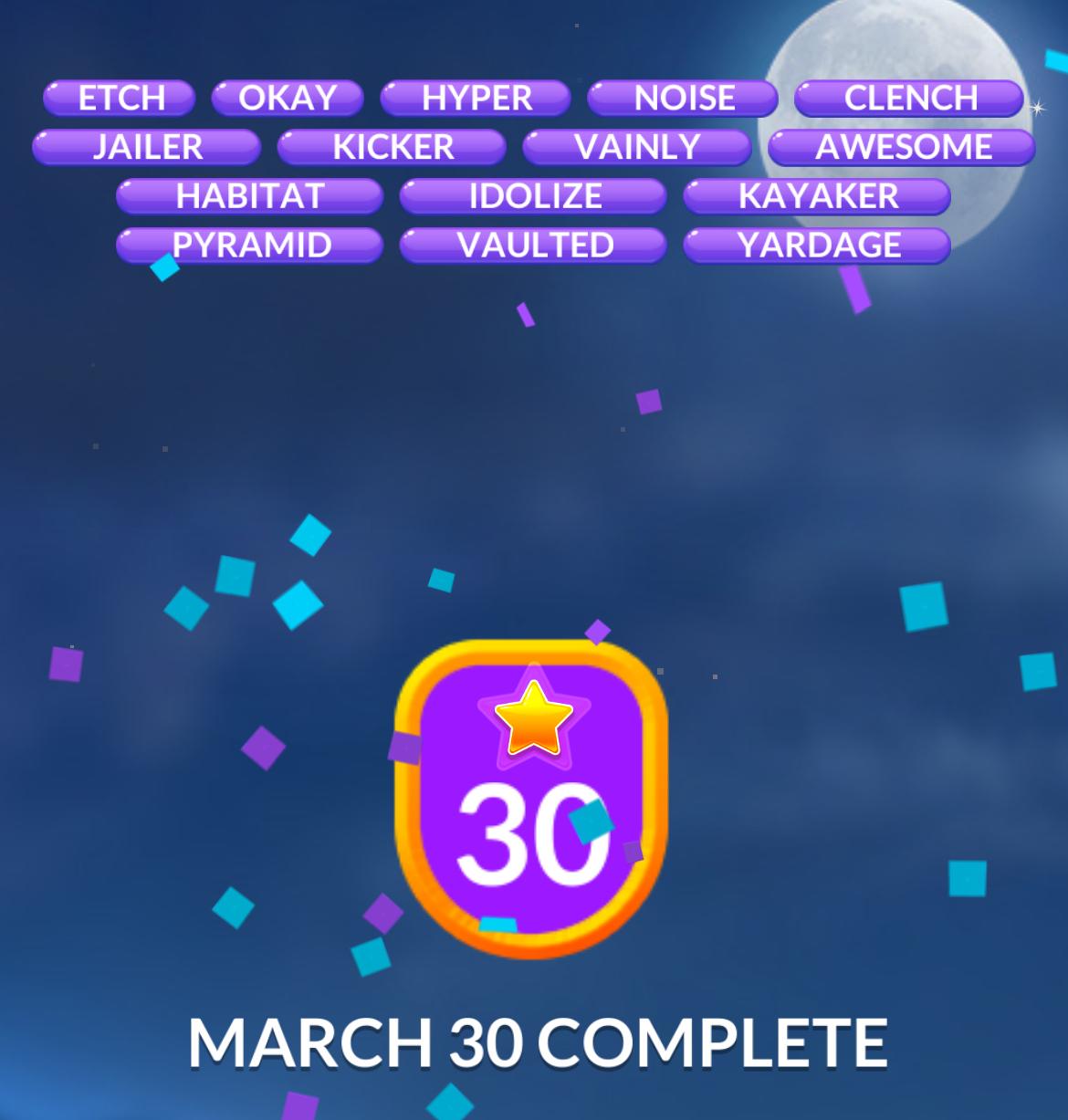 Word Stacks Daily Puzzle March 30 2025