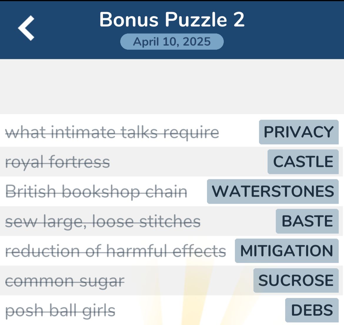 7 Little Words April 10 2025 Bonus 2