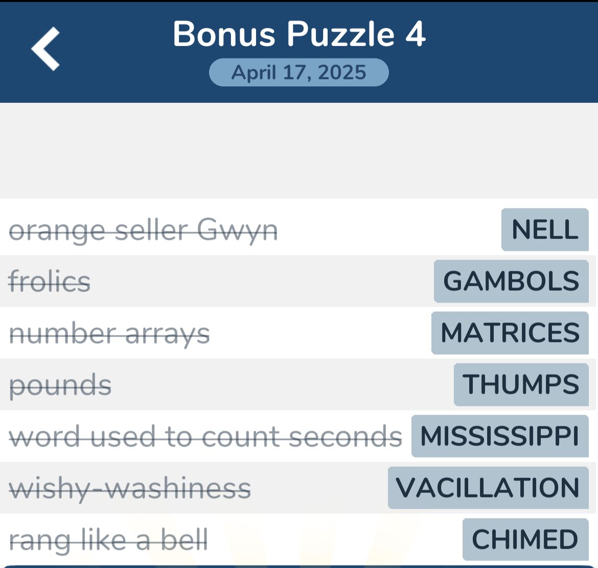 7 Little Words April 17 2025 Bonus 4 7 Little Words April 17 2025 Bonus 4
